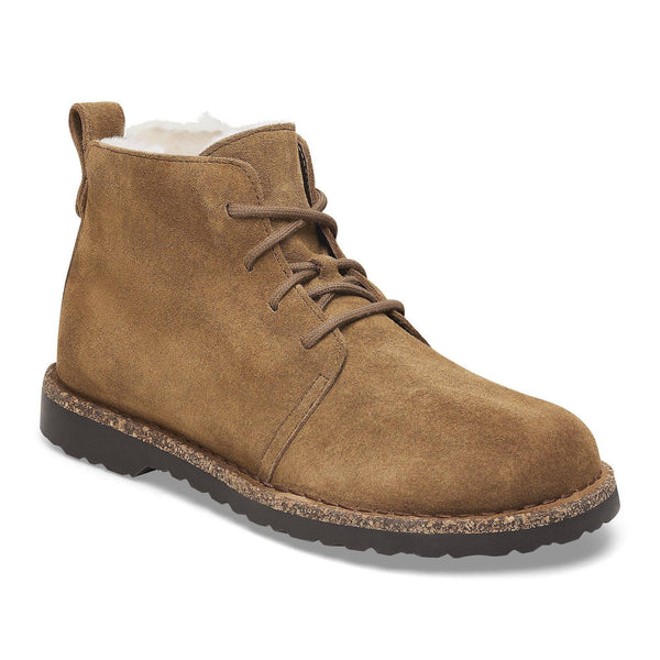 Birkenstock Uppsala Shearling Suede Ladies Dark Tea Suede Lace Up Ankle Boots-elevate your sole