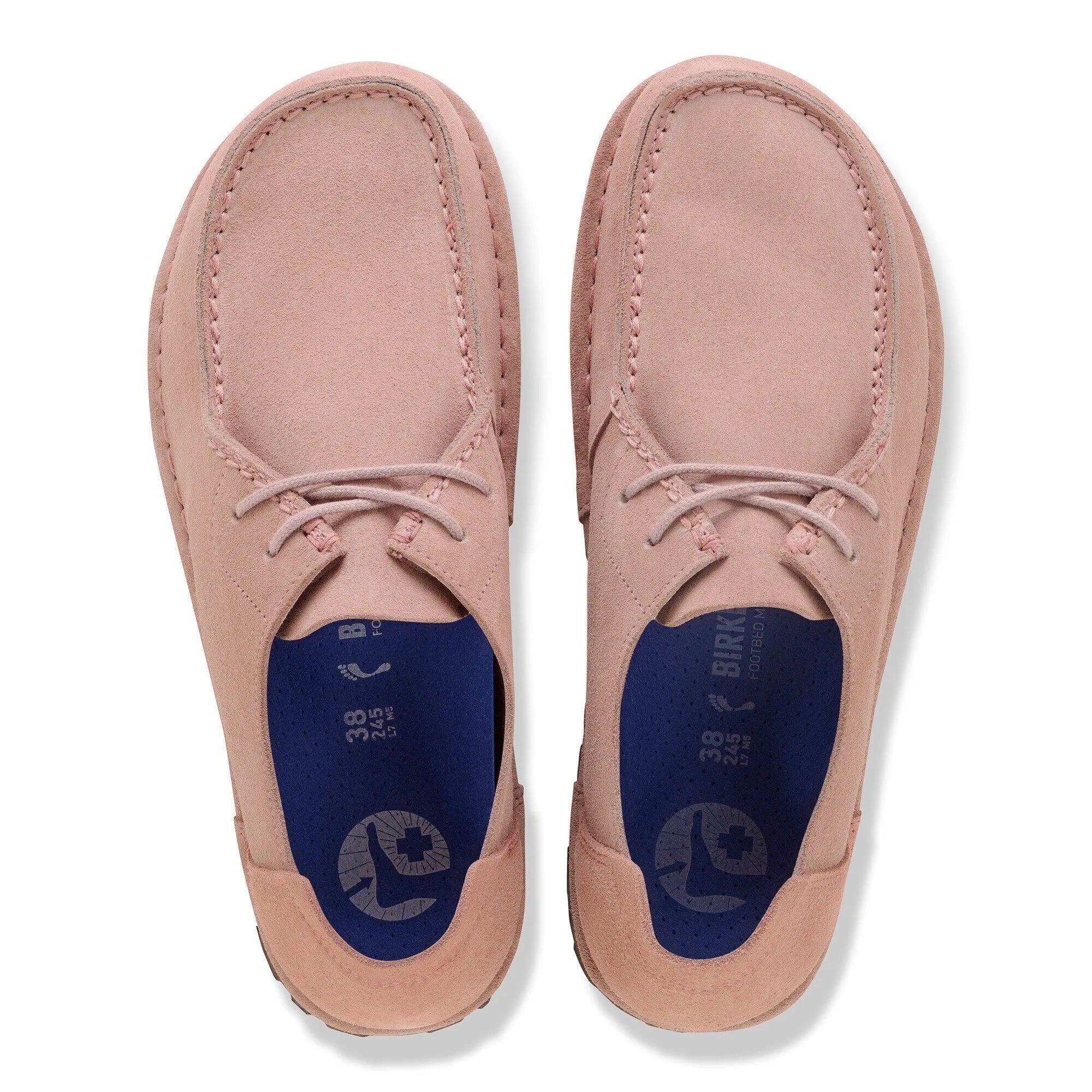 Birkenstock Utti Lace Shoes, pink suede, unisex, arch support, lace-up design, casual footwear.