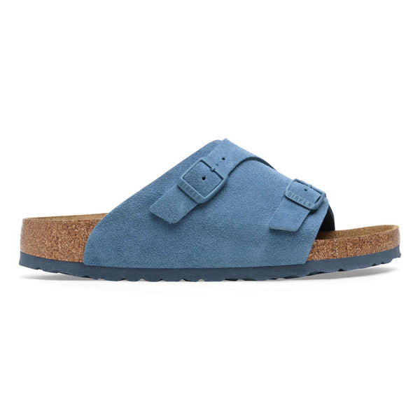 Birkenstock Zürich Suede Ladies Elemental Blue Suede Arch Support Buckle Sandals-elevate your sole