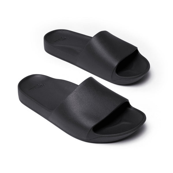 Archies Arch Support Slides Classic Unisex Black Waterproof Arch Support Slider Sandals