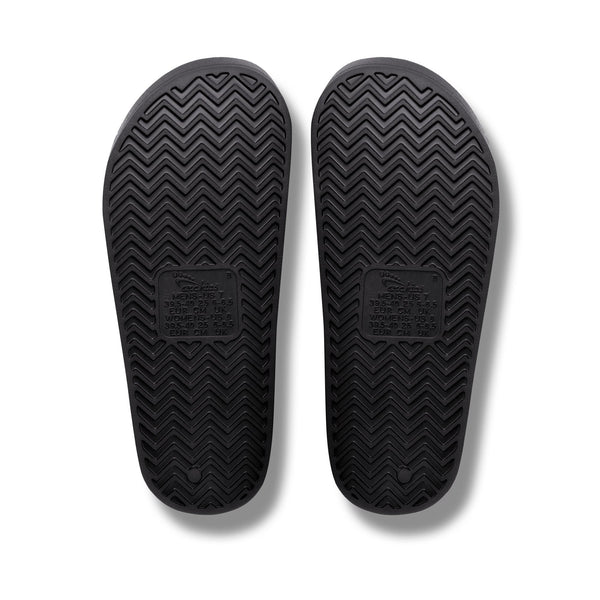Archies Arch Support Slides Classic Unisex Black Waterproof Arch Support Slider Sandals
