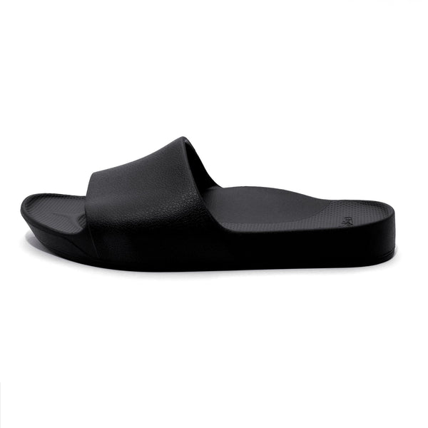 Archies Arch Support Slides Classic Unisex Black Waterproof Arch Support Slider Sandals