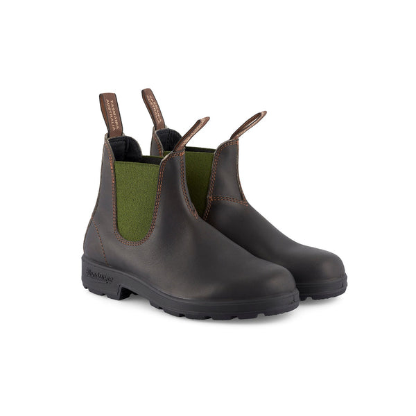 Blundstone #519 Originals Unisex Brown & Olive Leather Water Resistant Pull On Ankle Boots-elevate your sole