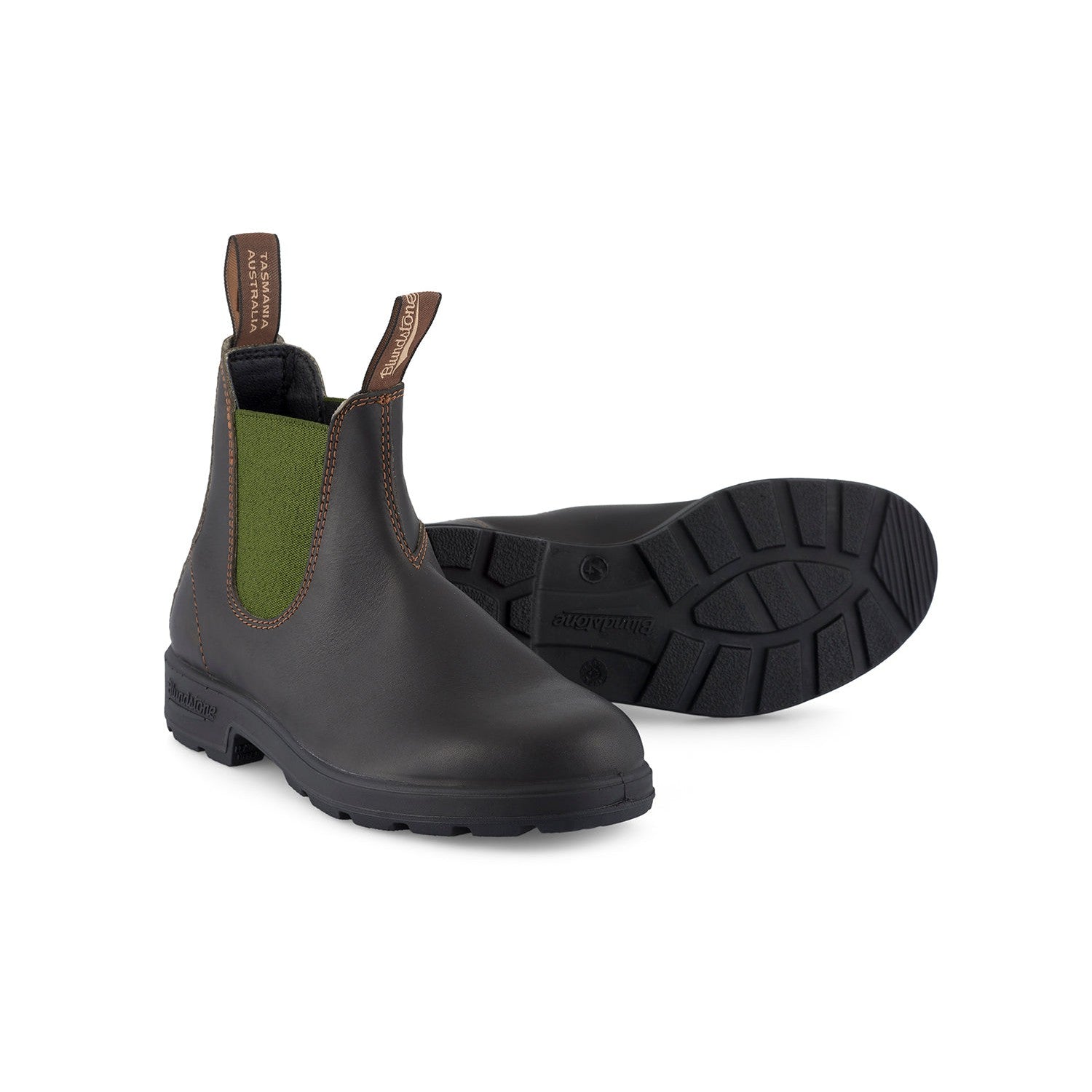 Blundstone #519 Originals Unisex Brown & Olive Leather Water Resistant Pull On Ankle Boots-elevate your sole