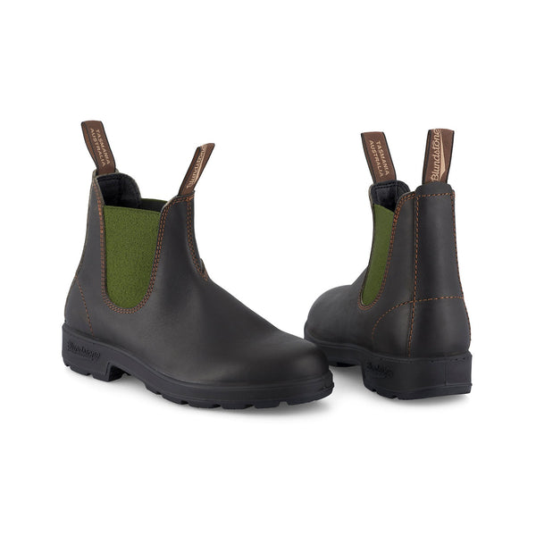 Blundstone #519 Originals Unisex Brown & Olive Leather Water Resistant Pull On Ankle Boots-elevate your sole