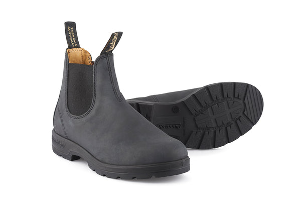 Blundstone #587 Classics Unisex Rustic Black Leather Water Resistant Pull On Ankle Boots