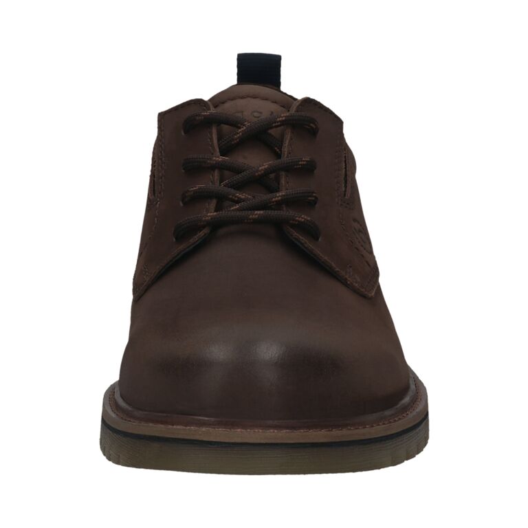 Bugatti Barton Evo men's dark brown nubuck lace-up shoes, stylish and durable footwear for men.