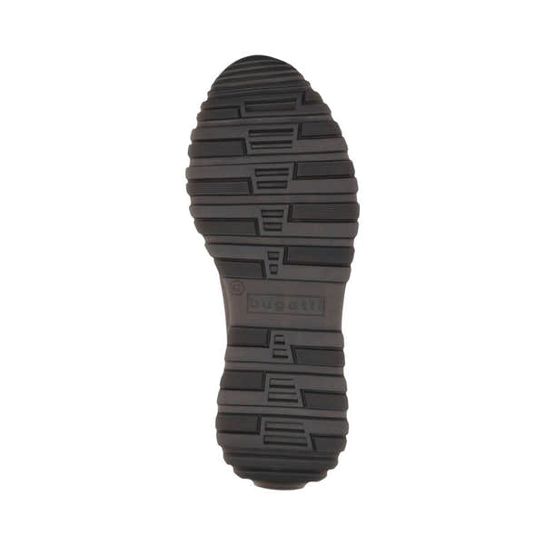 Men's brown leather zip and lace trainers with textured rubber sole, branded Bugatti Philip 331-AG809-4100-6000.
