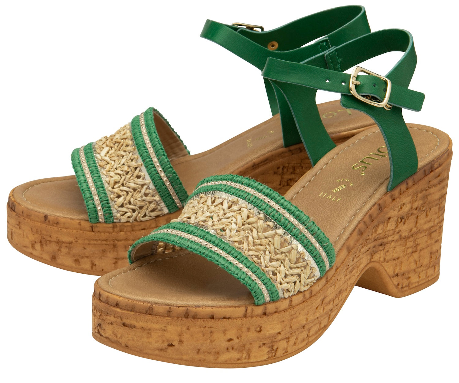 Lotus Chelsia Ladies Italian Green Buckle Sandals