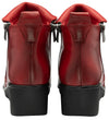 Lotus Cordelia Ladies Red Leather Twin Zip Ankle Boots