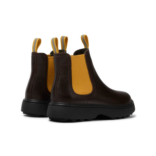 Camper K900149-014 Boys Brown & Yellow Leather Pull On Ankle Boots-elevate your sole