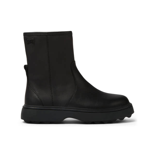 Camper K900304-001 Girls Black Leather Side Zip Ankle Boots-elevate your sole
