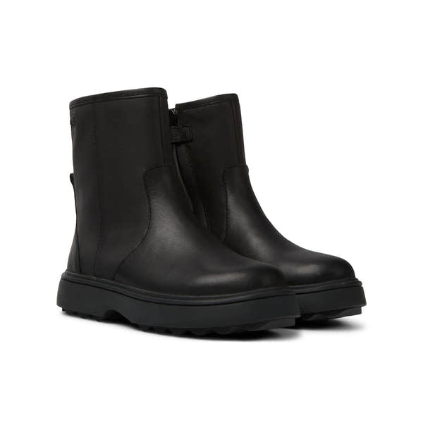 Camper K900304-001 Girls Black Leather Side Zip Ankle Boots-elevate your sole