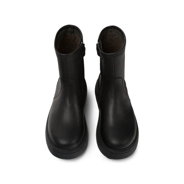 Camper K900304-001 Girls Black Leather Side Zip Ankle Boots-elevate your sole