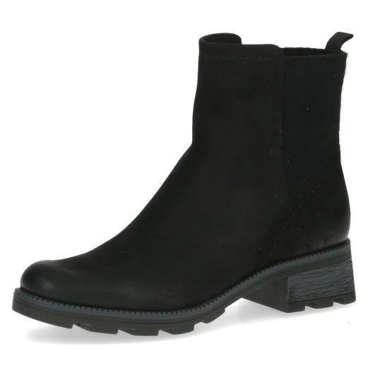 Caprice 25227-41 008 Ladies Black Leather Side Zip Ankle Boots-elevate your sole