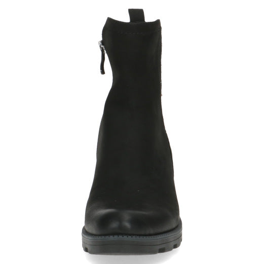 Caprice 25227-41 008 Ladies Black Leather Side Zip Ankle Boots-elevate your sole