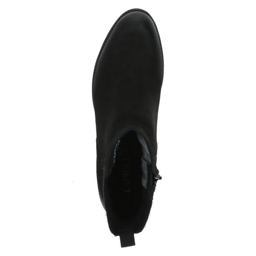 Caprice 25227-41 008 Ladies Black Leather Side Zip Ankle Boots-elevate your sole