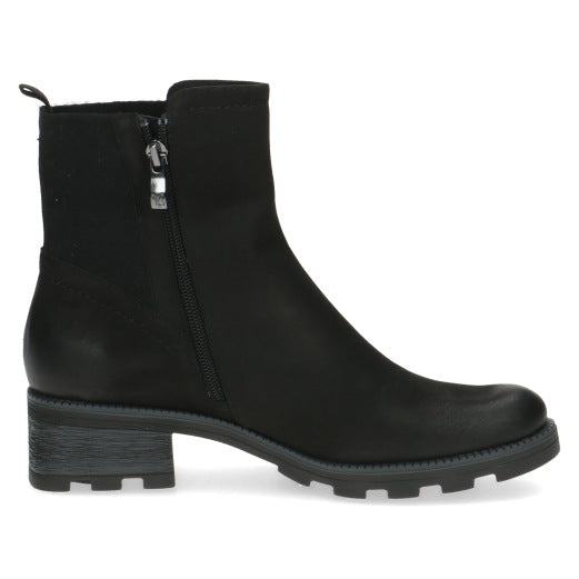 Caprice 25227-41 008 Ladies Black Leather Side Zip Ankle Boots-elevate your sole