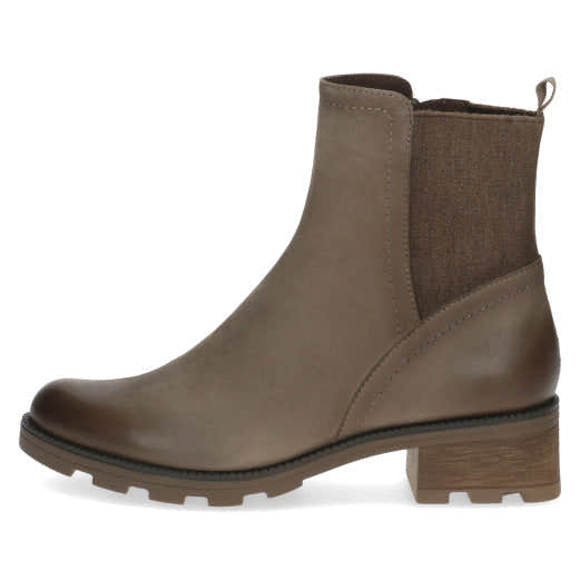 Caprice 25227-41 356 Ladies Mud Brown Leather Side Zip Ankle Boots-elevate your sole
