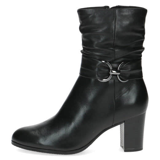 Caprice 25328-41 040 Ladies Black Leather Side Zip Ankle Boots-elevate your sole
