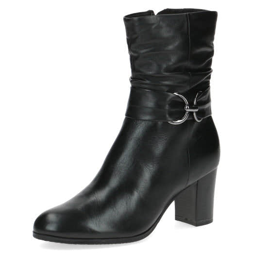 Caprice 25328-41 040 Ladies Black Leather Side Zip Ankle Boots-elevate your sole