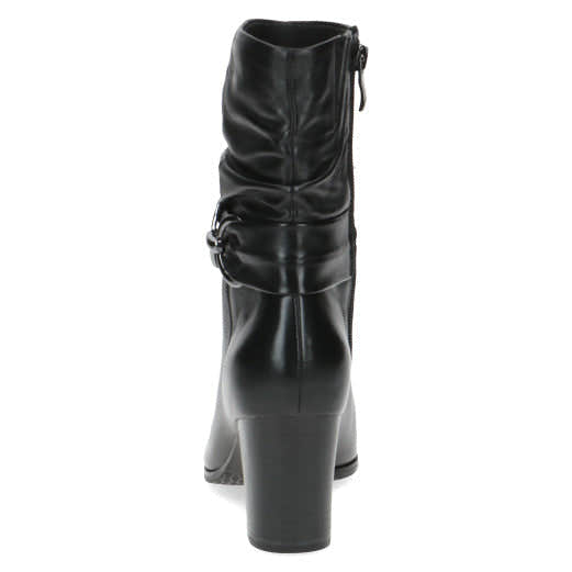 Caprice 25328-41 040 Ladies Black Leather Side Zip Ankle Boots-elevate your sole