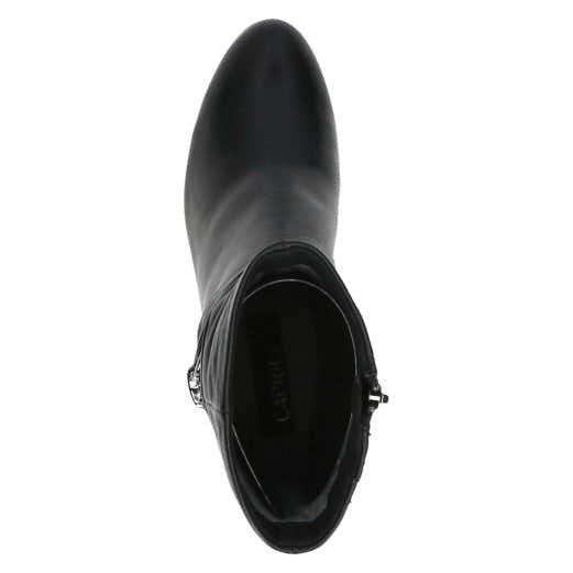 Caprice 25328-41 040 Ladies Black Leather Side Zip Ankle Boots-elevate your sole