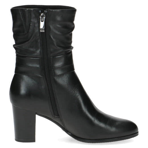 Caprice 25328-41 040 Ladies Black Leather Side Zip Ankle Boots-elevate your sole