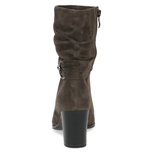 Caprice 25328-41 225 Ladies Stone Grey Leather Side Zip Ankle Boots-elevate your sole