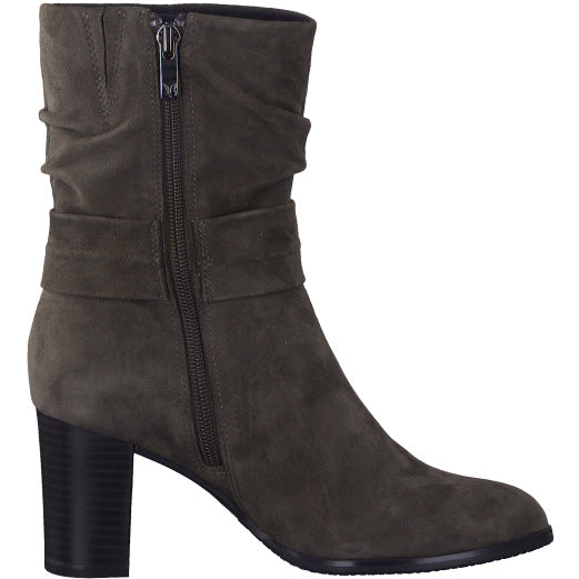 Caprice 25328-41 225 Ladies Stone Grey Leather Side Zip Ankle Boots-elevate your sole