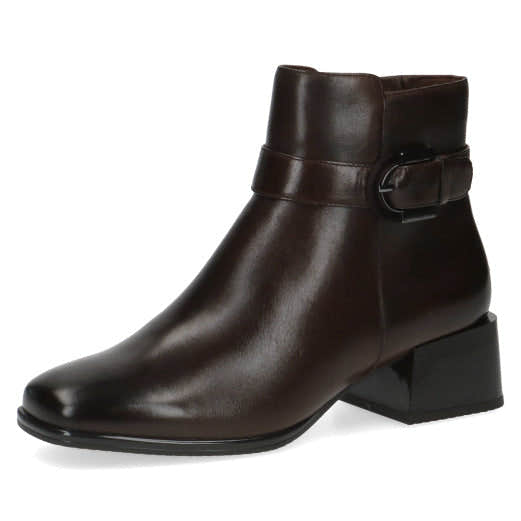 Caprice 25340-41 337 Ladies Dark Brown Leather Side Zip Ankle Boots-elevate your sole