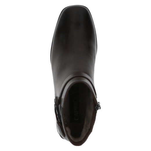 Caprice 25340-41 337 Ladies Dark Brown Leather Side Zip Ankle Boots-elevate your sole