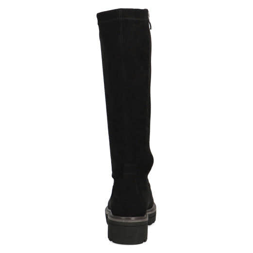 Caprice 25607-41 044 Ladies Black Textile Side Zip Knee High Boots-elevate your sole