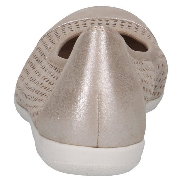 Caprice 9-22151-42 341 Ladies Taupe Metallic Leather Slip On Shoes-elevate your sole