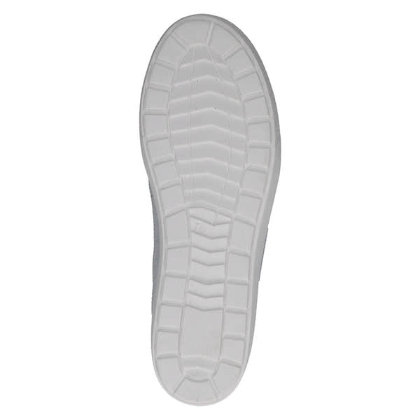 White leather lace-up trainers with textured sole, designed for women, model Caprice 9-23654-42 130 Manou Ladies Snow.