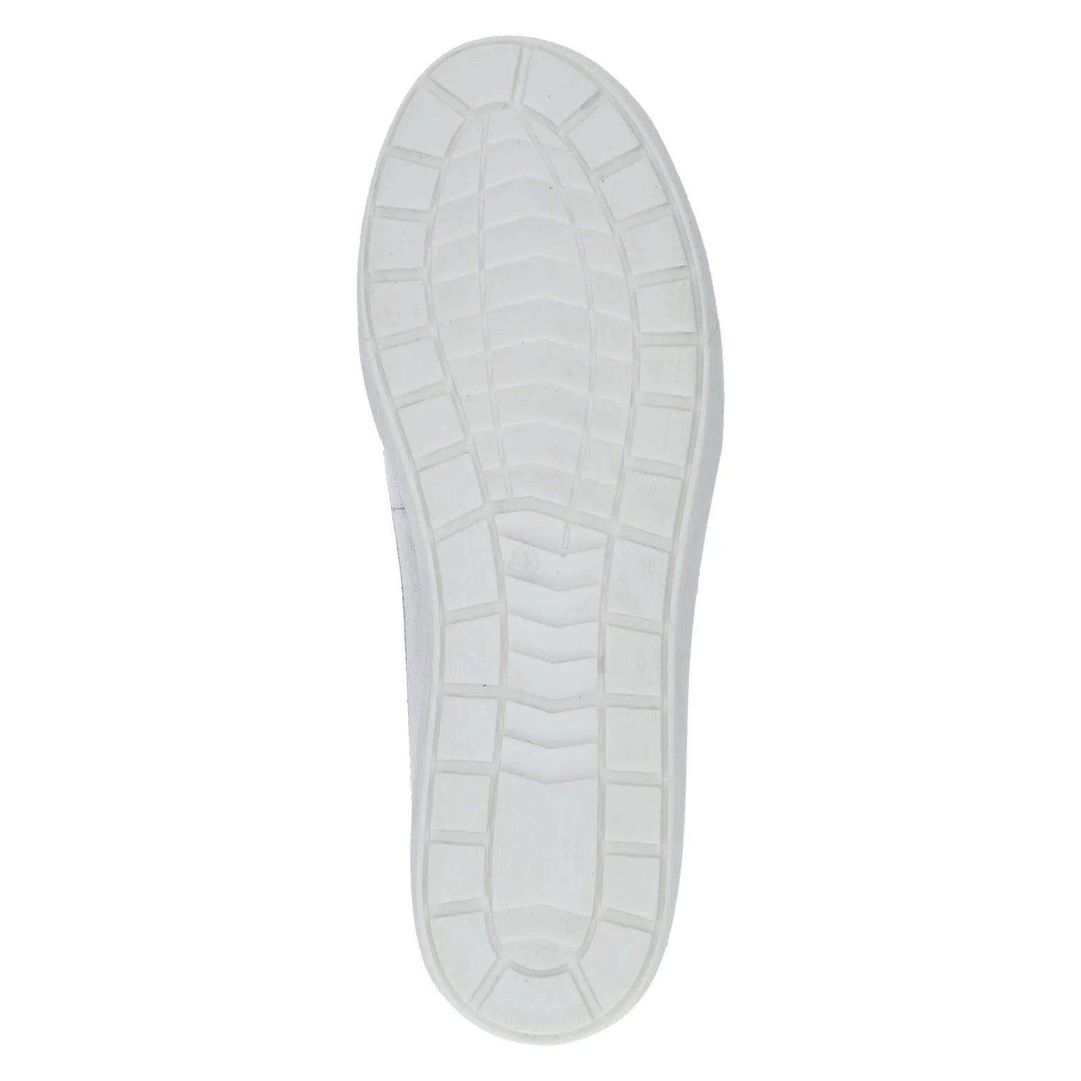 White leather lace-up trainers for women with sole traction pattern, stylish and comfortable athletic footwear.