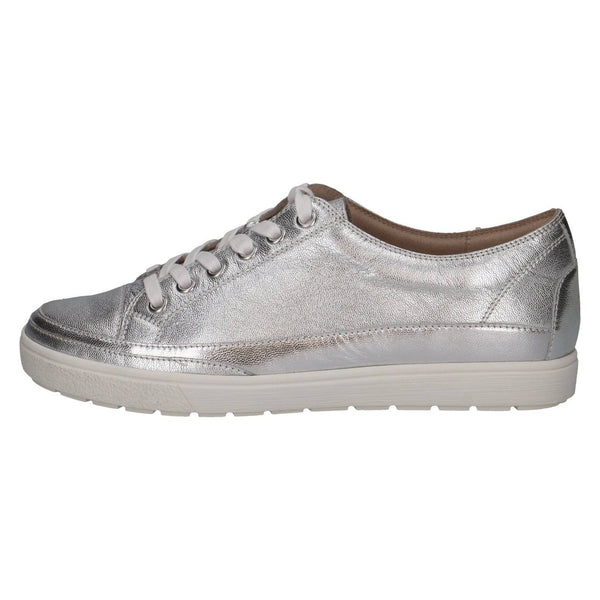 Caprice 9-23654-42 920 Ladies Silver Leather Lace Up Shoes-elevate your sole