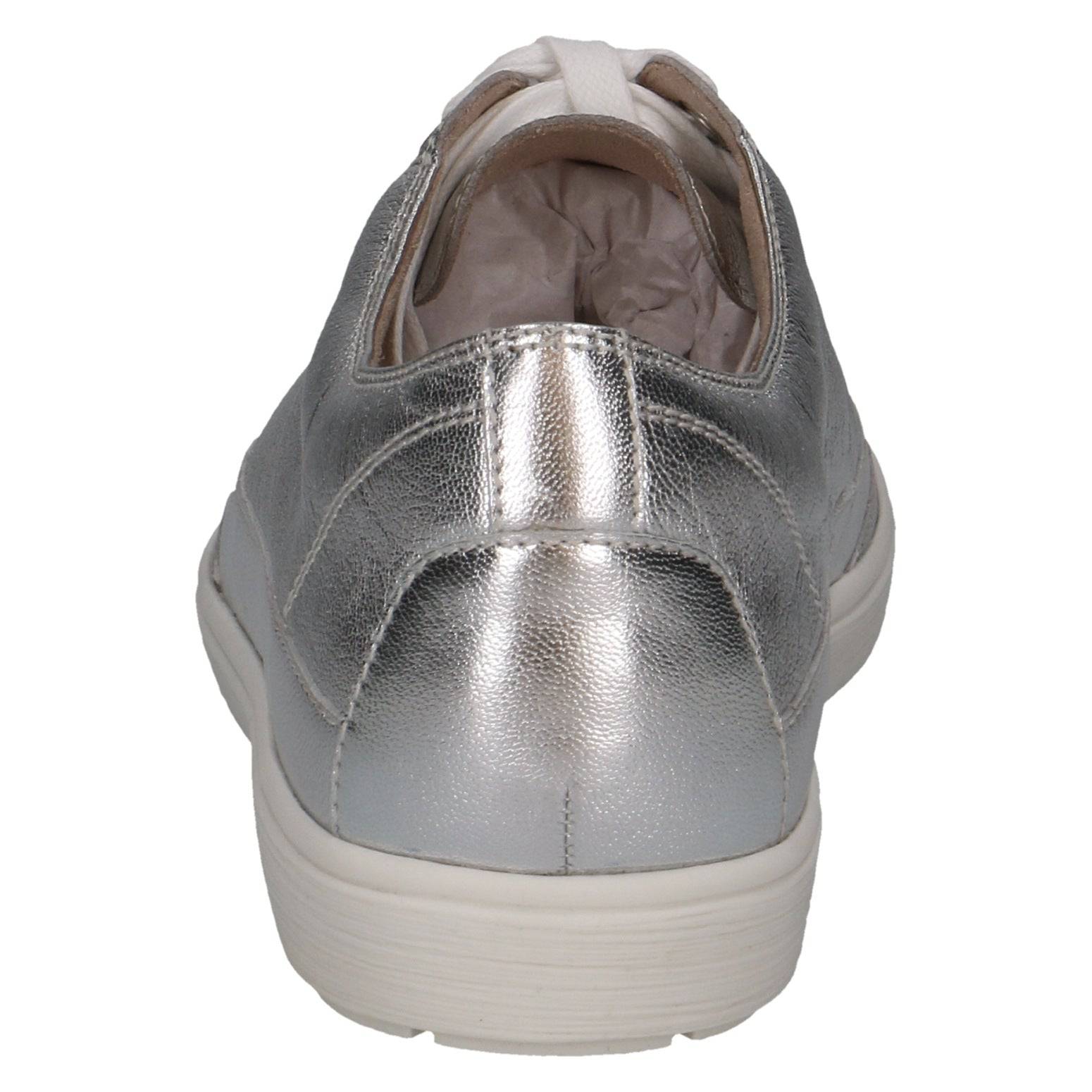 Caprice 9-23654-42 920 Ladies Silver Leather Lace Up Shoes-elevate your sole