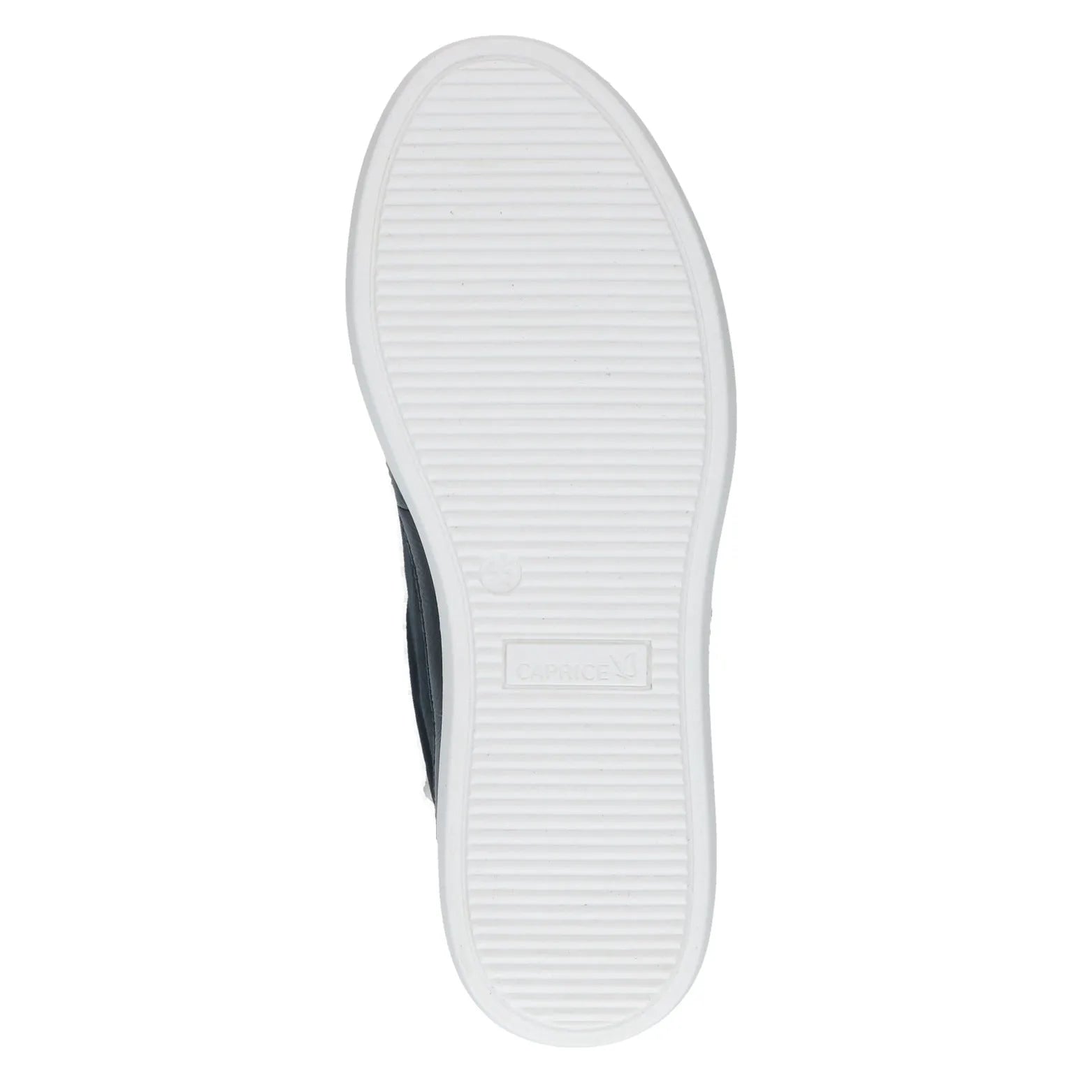 Caprice 9-23706-44 880 women's ocean-colored leather lace-up trainers with white rubber soles.