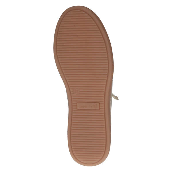 Ladies platinum leather shoes with zip and lace details, rubber sole, size 37, by Caprice 9-23706-44-959.