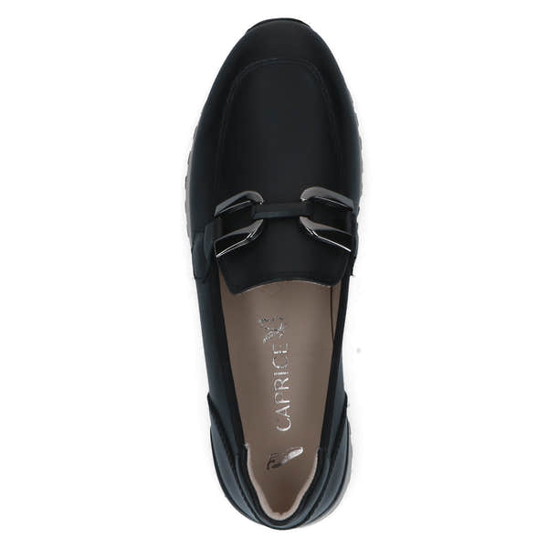 Caprice 9-24700-43 022 Ladies Black Leather Slip On Shoes