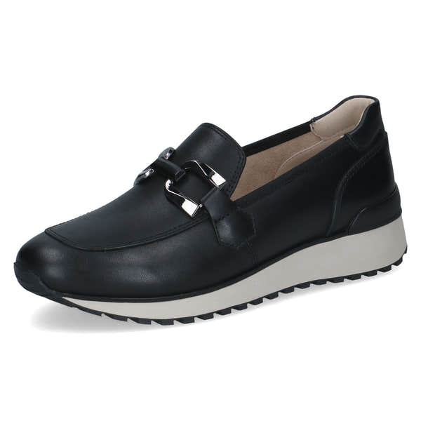 Caprice 9-24700-43 022 Ladies Black Leather Slip On Shoes