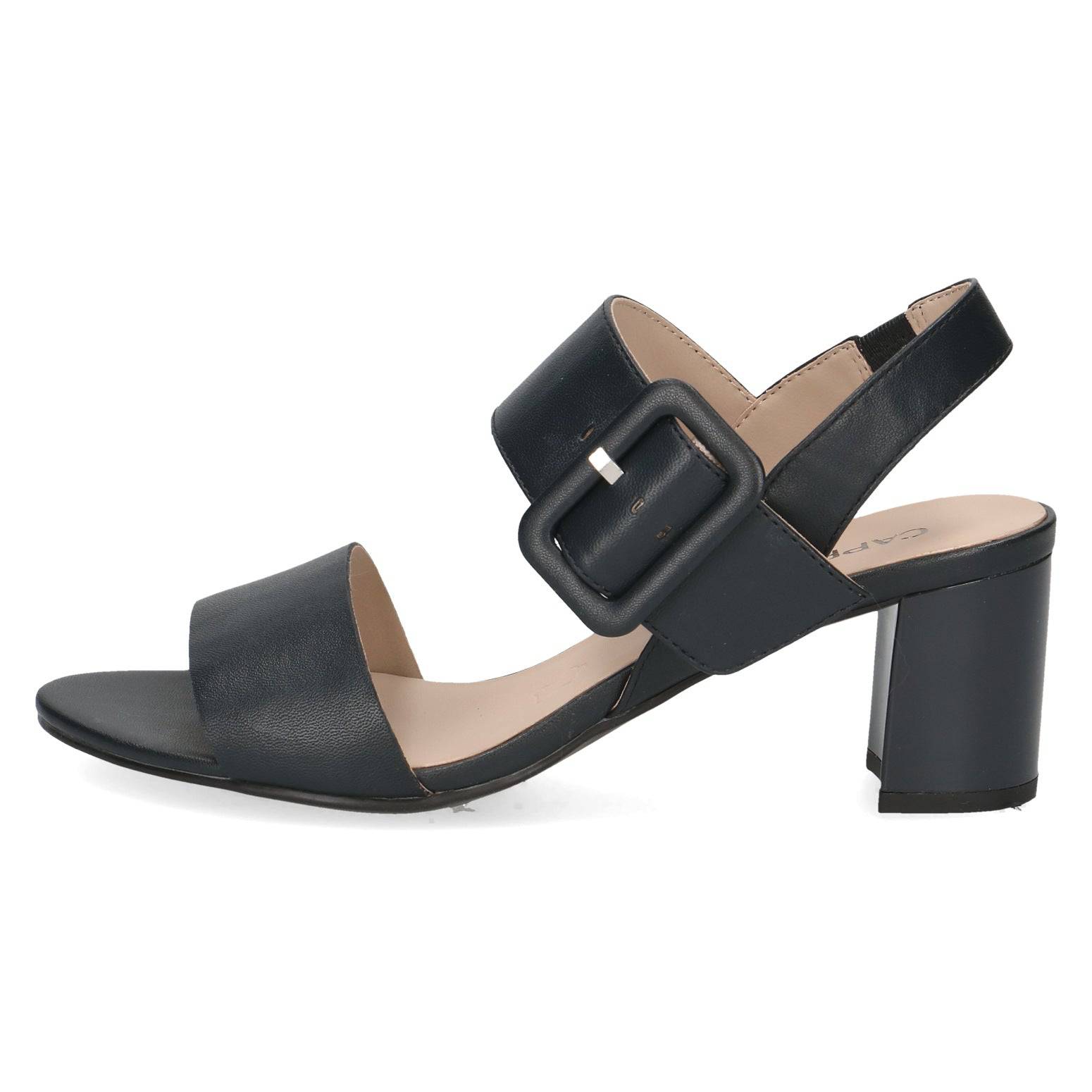 Caprice 9-28306-42 856 Ladies Ocean Navy Leather Touch Fastening Sandals-elevate your sole
