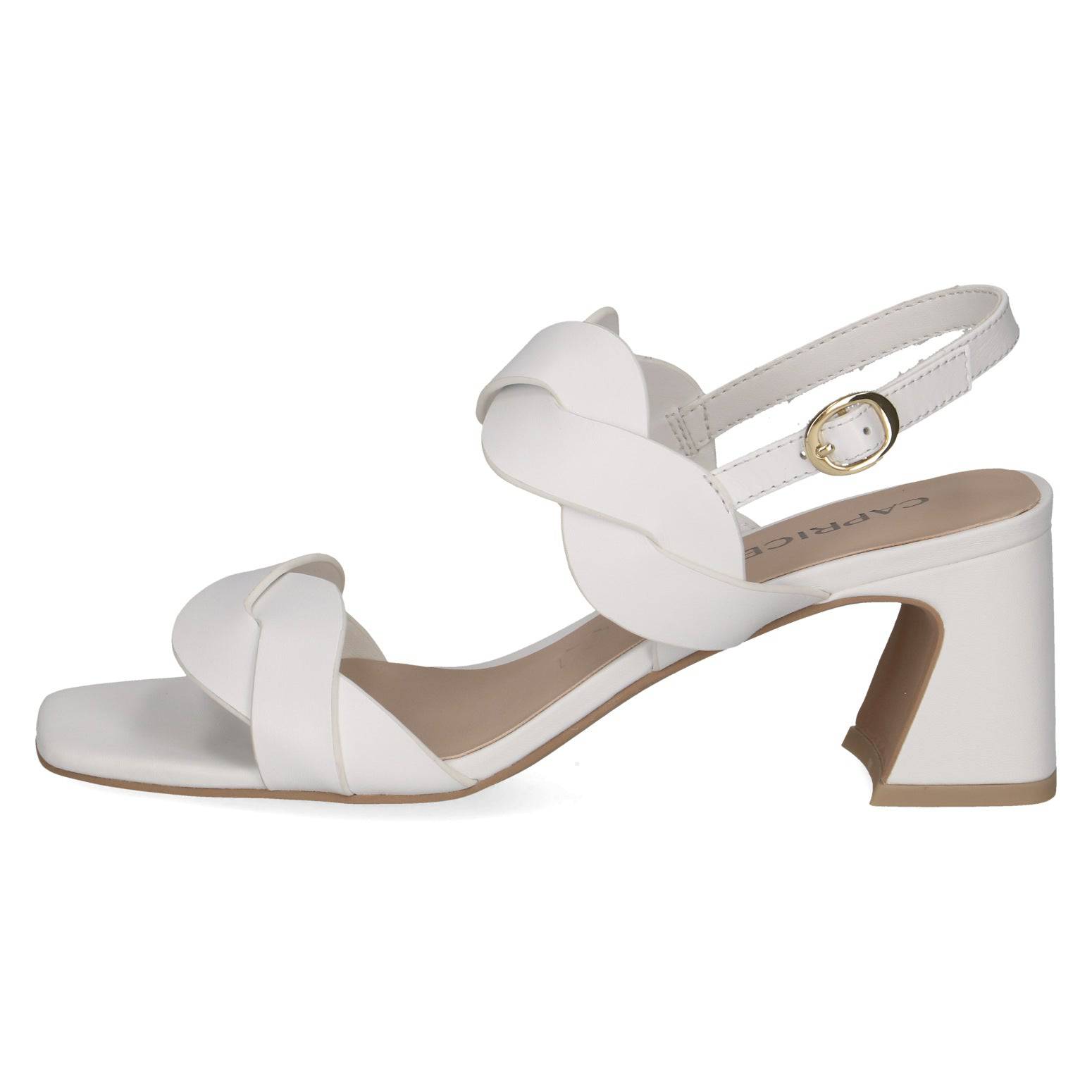 Caprice 9-28317-42 102 Ladies White Leather Buckle Sandals-elevate your sole