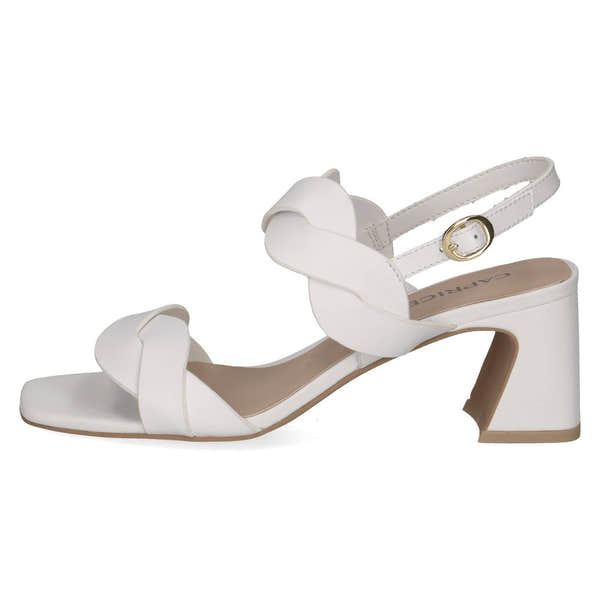 Caprice 9-28317-42 102 Ladies White Leather Buckle Sandals-elevate your sole