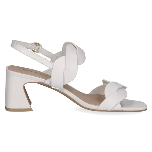 Caprice 9-28317-42 102 Ladies White Leather Buckle Sandals-elevate your sole