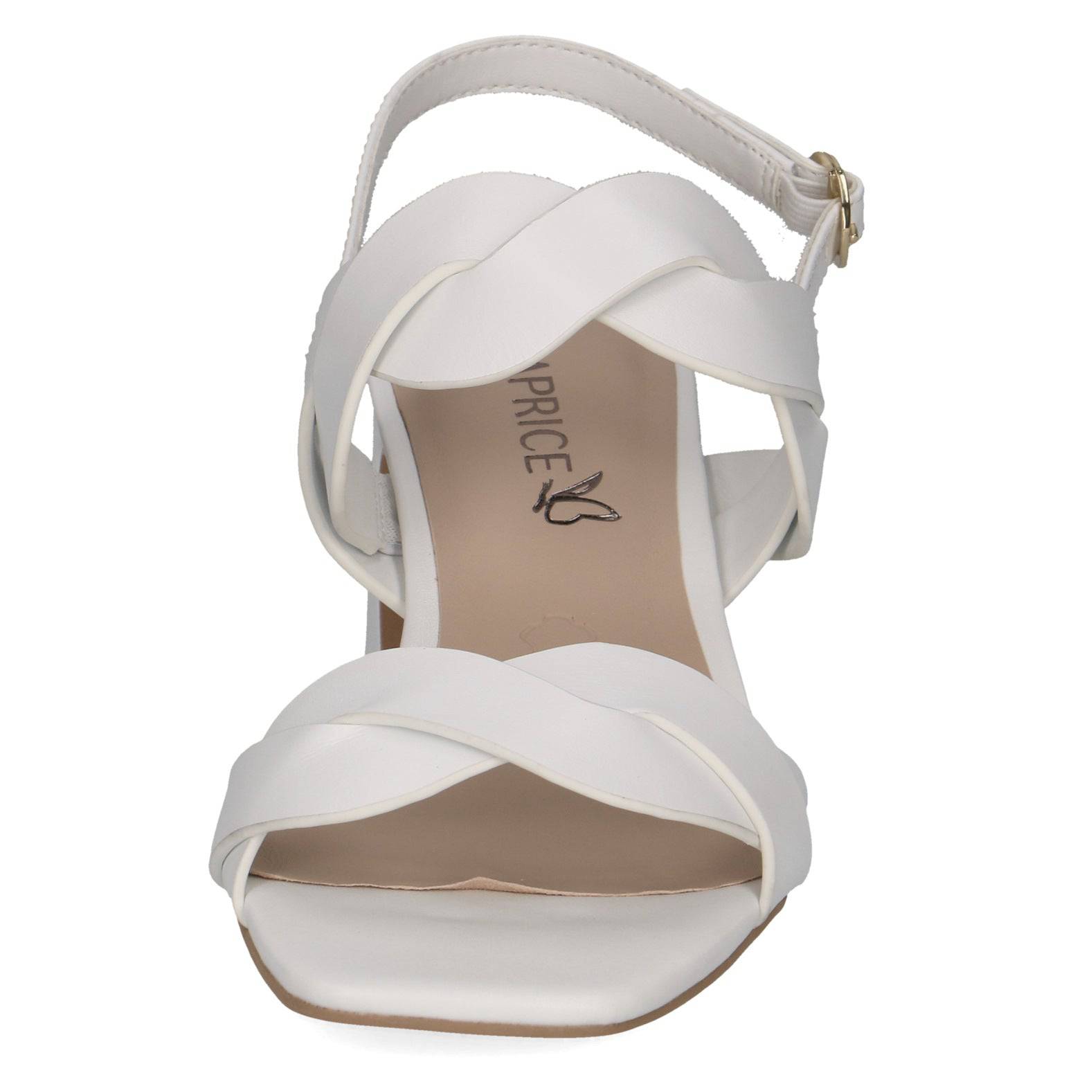 Caprice 9-28317-42 102 Ladies White Leather Buckle Sandals-elevate your sole