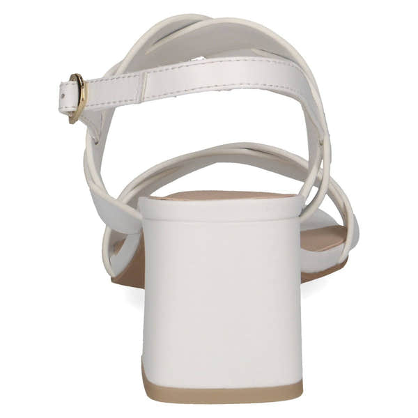 Caprice 9-28317-42 102 Ladies White Leather Buckle Sandals-elevate your sole