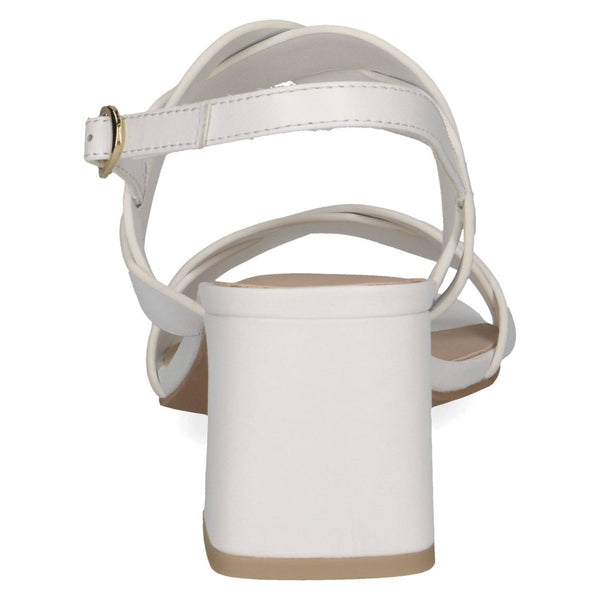Caprice 9-28317-42 102 Ladies White Leather Buckle Sandals-elevate your sole