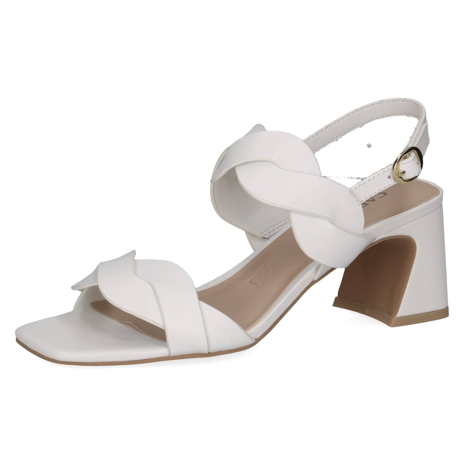 Caprice 9-28317-42 102 Ladies White Leather Buckle Sandals-elevate your sole